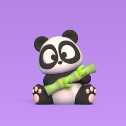 Cod2942-Cute-Panda-Bamboo-1.png Fichier 3D Bambou Panda mignon・Modèle à télécharger et à imprimer en 3D