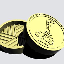 1.jpg STL file Grinder World Champions Medal - Qatar 2022・3D printer design to download