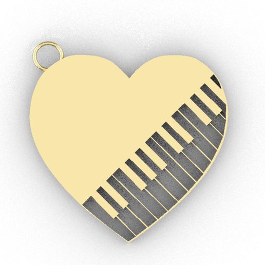 MUSICAL HEART PENDANT 3D model