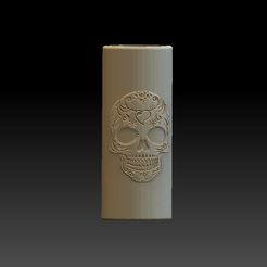 skull rose.jpg Free STL file BIC lighter holder Skull rose・3D print object to download, angelique65