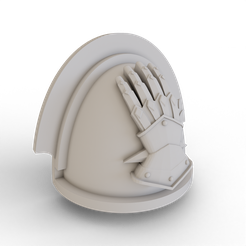 Assault-Intercessor-Pad-Iron-Hands-Standard-0000.png STL file Primaris Assault Intercessor Pads (Iron Hands - Sculpted)・Design to download and 3D print