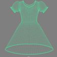 WireframeView1.jpg Cinderella Dress 3D Model Asset