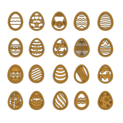 EASTER EGGS POLYMER CLAY CUTTER MEGA SET 3D model