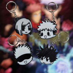 PhotoRoom-20230402_215013.png Archivo 3D Llaveros / Keychain Jujutsu Kaisen / Itadori / Satoru / Kugisaki / Fushiguro・Objeto imprimible en 3D para descargar