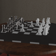 room-chess-pieces.png American Stauton Chess Set + Chess Board Standart