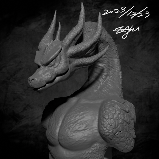 King-Ghidorah-Single-Head-Bust-01.png Бюст короля Гидоры с одной головой
