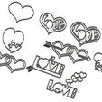Sans-titre-2.jpg 10 Biscuit Moulds - Love - Valentine's Day - Valentine's Day - Love - Cookie cutter - Biscuit Cutter