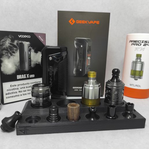 Vape tank and drip tip holder STL File for Cults