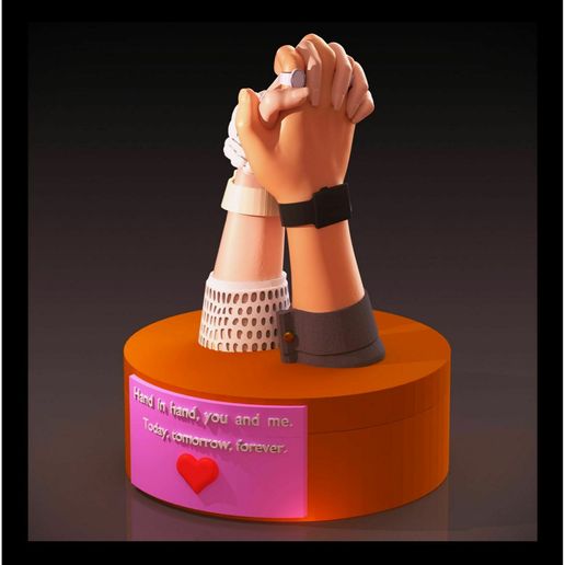 GIFT - GIFT FOR COUPLE- GIFT FOR HER- GIFT FOR HIM - WEDDING GIFT- ENGAGEMENT GIFT- ANNIVERSARY GIFT - VALENTINES DAY HAND IN HAND - WITH MULTI PURPOSE STORAGE BOX -#VALENTINEXCULTS