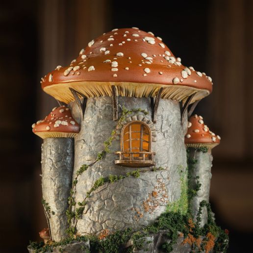 4.jpg Mushroom Cottage - Lámpara Fantasy Cozy Fairy Tale