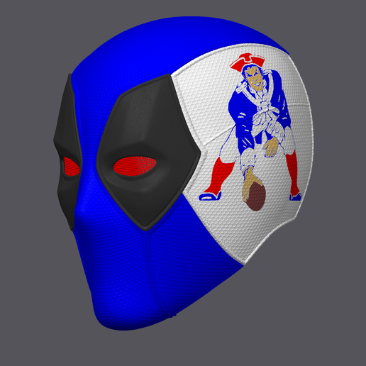 deadpool football helmet Deadpool Helmet with Patriots Football logo (Adult wearable)