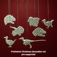 Christmas_deco_1DD.jpg Prehistoric dinosaur-animal Christmas decoration set - pre-supported