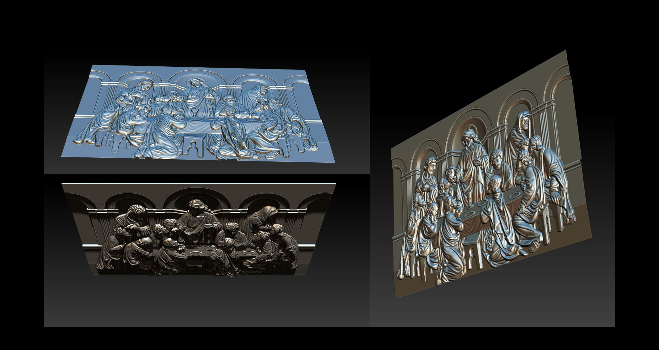 K_-(2).jpg 3D file CNC 3d Relief Model STL for Router 3 axis - The Last Supper・3D printable design to download, briarena8185