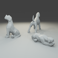 2.png Low polygon Giant Schnauzer 3D print model  in three poses