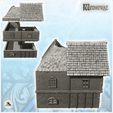 3.jpg Medieval house with balcony and mixed thatch and slate roof (23) - Medieval Gothic Feudal Old Archaic Saga 28mm 15mm