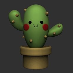 catus 1.jpg STL file cactus cute・3D printer design to download