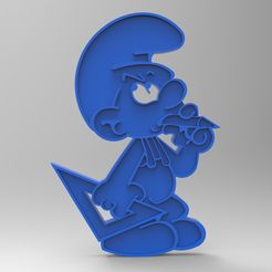 rendu schtroumpfs bricoleur plastique bleu face.jpg Free STL file smurf peyo smurf do-it-yourself smurf figurine key ring・3D printing idea to download