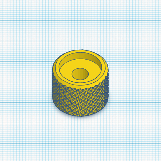 knurled potentiometer knob (smoothed) 3D model