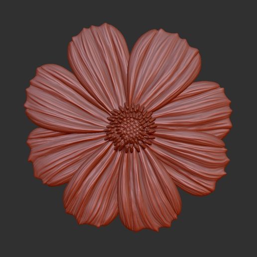 Cosmos flower 3d relief .stl file 3D model