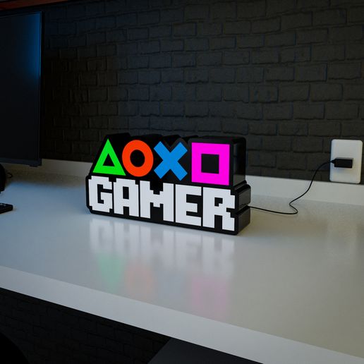 Free STL file GAMER - LAMP, LIGHTBOX 🔦 (STEP)・3D printer design to ...