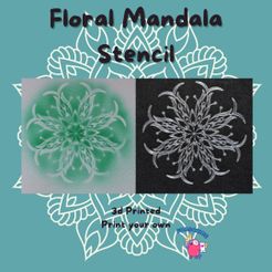 Floral-Mandala-Stencil.jpg Fichier STL gratuit Pochoir Mandala Floral・Plan imprimable en 3D à télécharger, StencilAllure