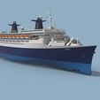 Untitled-6.jpg S.S. NORWAY cruise ship, final years version printable model - full hull and waterline