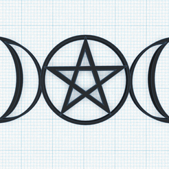 pentagram-triple-goddess-knot.png STL-Datei Dreifacher Göttinnenknoten Neopaganismus-Symbol, Wiccan-Pentagramm, Pentagramm, Mondphase, Phasen, Lebenszyklus, Wanddekoration, Talisman, Amulett・Modell zum Herunterladen und 3D-Drucken, Allexxe