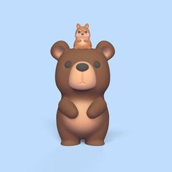 Cod229-Bear-and-Squirrel-1.jpeg 3D file Bear and Squirrel・3D printing template to download