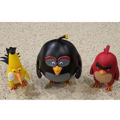All-3-Angry-Birds.jpg 3 Pack - Inspired by Angry Birds characters Chuck, Red and Bomb - all 3 character models included