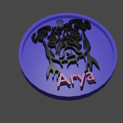 mops1.png Mops Dog chain keychain 3d printing