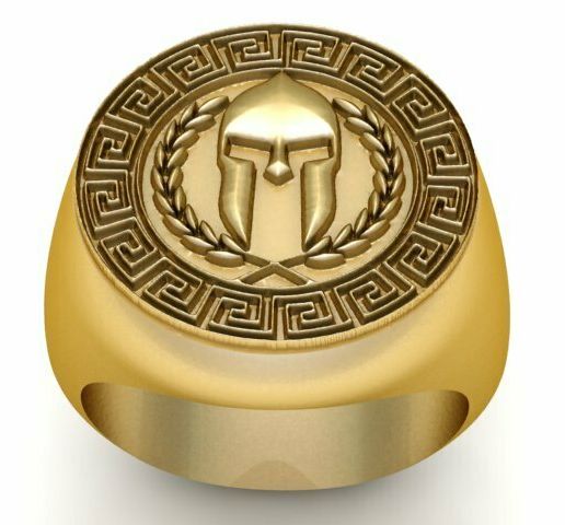 2.jpg Bouclier des Spartiates bague pour homme modèle imprimable en 3d