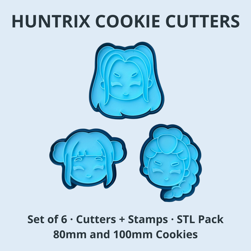 Huntrix K-Pop Demon Hunters – 6 Cookie Cutters STL Pack