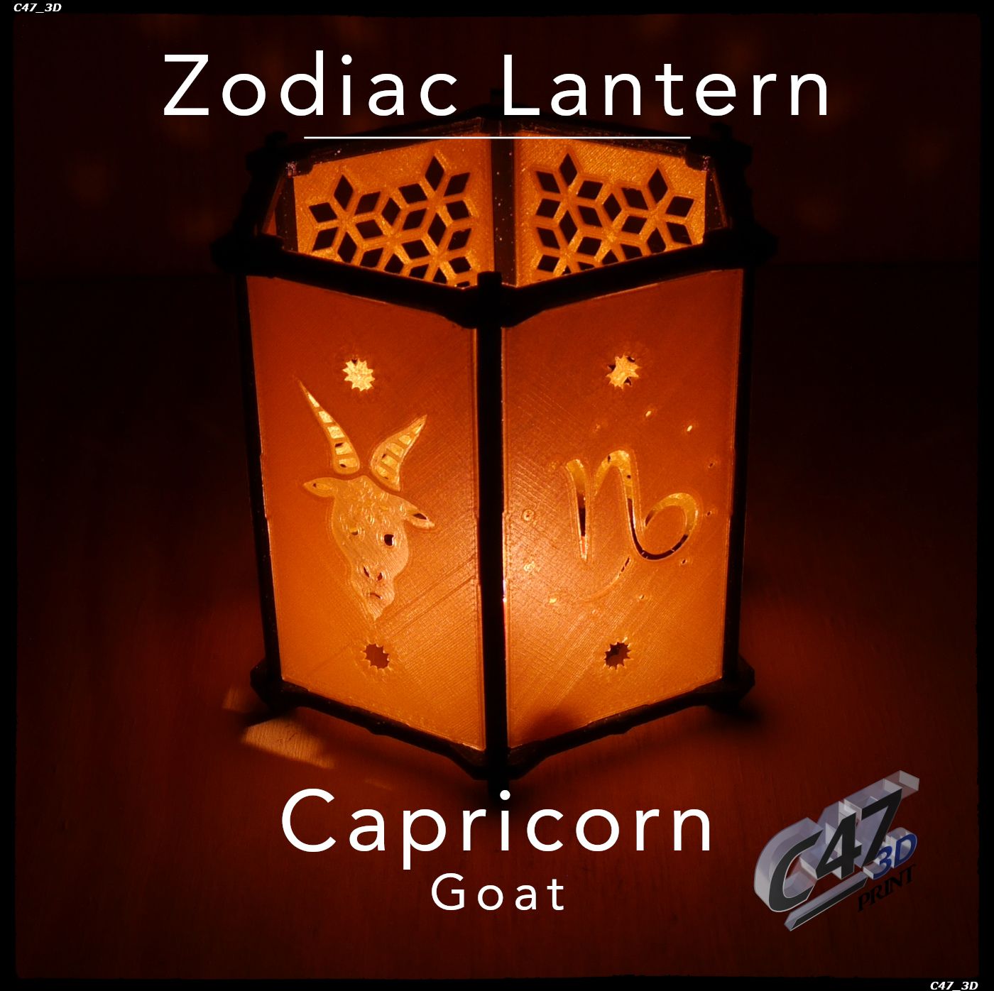 10-Capricorn-Print-1.jpg Download STL file Zodiac Lantern - Capricorn (Goat) • 3D printing template, c47