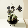 Cauldron-with-orchid.png Spooky Cauldron Planter/Pot/Bowl