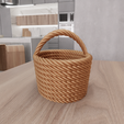 untitled2.png 3D Wicker Mesh Basket 3 with Stl File & Home and Living, 3D Printing, Jewelry Dish, Wicker Decor, Gift for Girlfriend, Wicker Laundry Basket