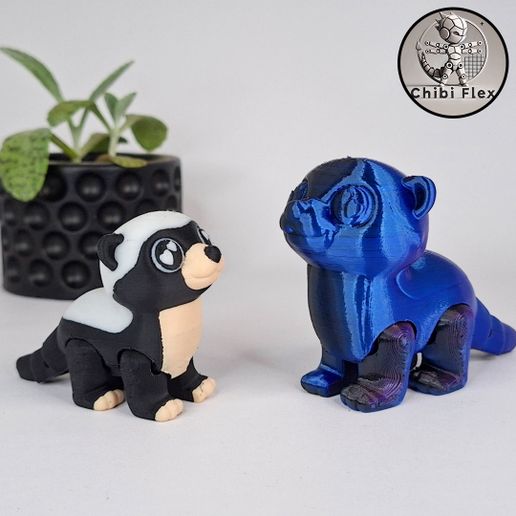 2.jpg Flexi Mini Honey Badger | Print In Place | No Supports