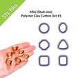 ETSY-view3.jpg Mini Polymer Clay Cutters, six shapes 0.6" (15mm) perfect for studs, circle, square, triangle, oval, octagon, rectangle, Set #1