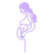 Embarazada superior.STL Pregnant Woman caketopper Pregnant Woman