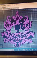332904522_187458337355316_8496257919478399202_n.jpg Файл STL Barbie Logo Fancy Wall Art Decoration/ Cake topper/ Party deco/ Wall Decor/ Gift/ Magnet Etc.・Модель для печати в 3D скачать
