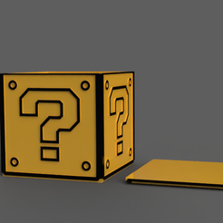 4.png Datei STL Super Mario Frage Block Speicherwürfel・Design für 3D-Drucker zum herunterladen