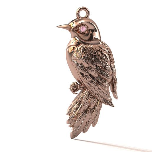 4 CM Bird Pendant Gem Eye Jewelry Diamond Women Pendant Render 3D print model