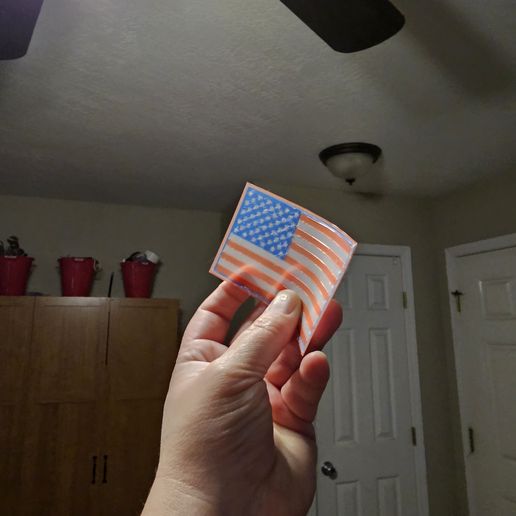 American/US/USA Flag - Paper thin/with color/wallet size - Print In Place
