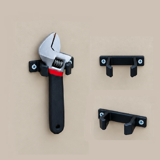 Adjustable Wrench Wall Holder 3D model by Fleo3D