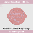 4.png Valentine x 4 Cookie Stamps | Polymer Clay Stamps | Love Stamps | Cookie Stamps STL File | Digital STL File | Fondant Embosser