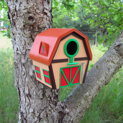123.png STL-Datei DER BARN! RUSTIKALES VOGELHAUS (OHNE STÜTZE)・Vorlage für 3D-Druck zum herunterladen