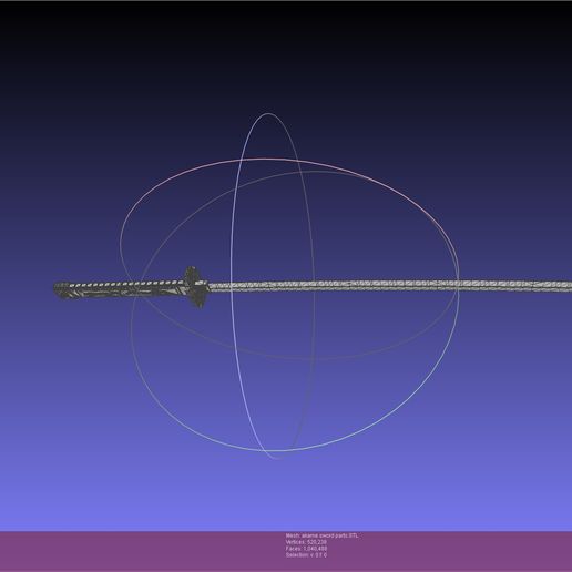 meshlab-2022-01-14-07-10-06-40.jpg STL file Akame Ga Kill Akame Sword And Sheath Printable Assembly・Template to download and 3D print, julian-danzer