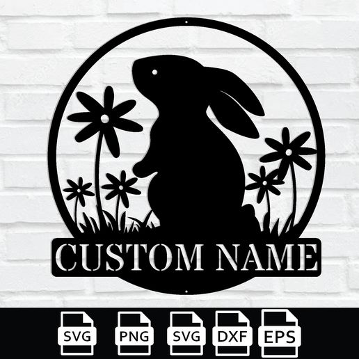 Rabbit Metal Wall Sign 3D model