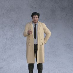 col.jpg Free 3MF file Man In Trench coat・3D printing design to download