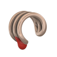 fem-jewel-24 v8-01.png STL file fake lips nose hoop with cross shaped flower FAKE NIPPLE PIERCING Female male Non-Piercing Body Jewellery Bondage Weight Female DREADLOCK BEAD DREAD BEADS RING EAR femJ-24 vampire version 3d print cnc・3D printer design to download