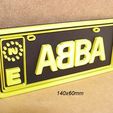 abba-grupo-musica-canciones-chiquitita.jpg Abba mini license plate logo, poster, sign, signboard, music, band, group